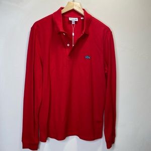 LACOSTE Men’s All Over Print Long Sleeve POLO size 4 (M)